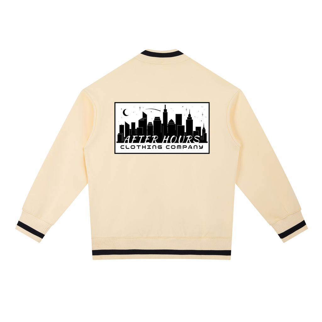 Contrast Piping Zip Bomber Jacket