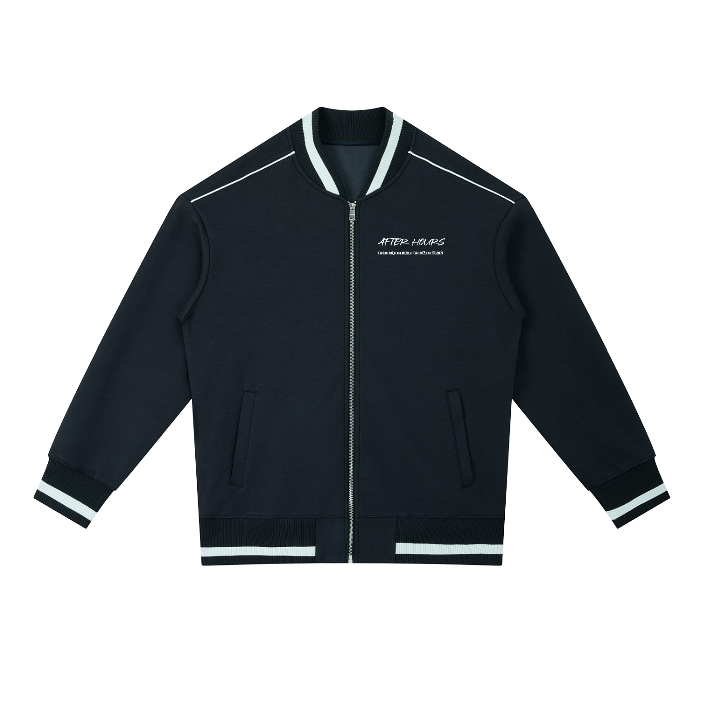 Contrast Piping Zip Bomber Jacket